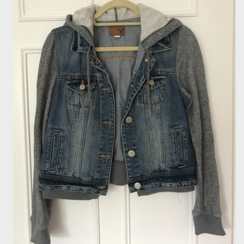Denim Jacket with Built-In Sweater